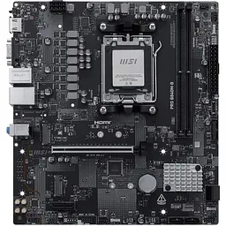 Материнська плата MSI PRO AM5 B840M-B, B840, 2xDDR5, Int.Video (CPU), 4xSATA3, 2xM.2, 1xPCI-E 4.0 x16, 2xPCI-E 3.0 x1, ALC897, Realtek 8125D 2.5Gb, 7xUSB 3.2 / 6xUSB 2.0, VGA/HDMI, MicroATX