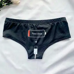 Трусики "Please charge" S/M Чорний
