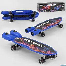 Скейтборд S-00605 Best Board з музикою і димом, USB-зарядка, акумуляторні батареї, PU колеса зі світлом 60х45мм