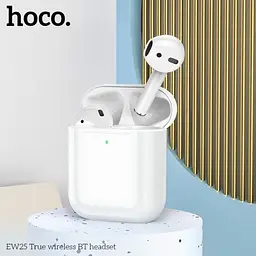 Бездротові навушники Hoco EW25 TWS з мікрофоном, Bluetooth 5.3, білі - мініатюра 2