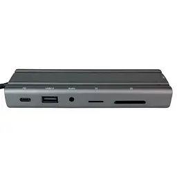 Концентратор Wondertech WT00586 Type-C Hub 10-в-1 для ноутбуків: 4x USB 3.0, 1x USB 2.0, HDMI, VGA, SD/TF, 3,5 мм jack - мініатюра 2