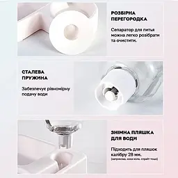 Миска для тварин Semi Animal Bowl 21см*22см*26см 500 мл кутова, White з автоматичною поїлкою - мініатюра 3