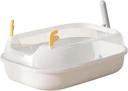 Лоток для котів ELE PET 36 х 50 х 18см, відкритий туалет з лопаткою, Білий