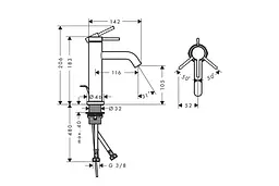 Змішувач для умивальника Hansgrohe Tecturis S EcoSmart+ з донним клапаномushed black chrome 73310340 - мініатюра 2