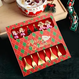 Набір столових приладів новорічних Merry Christmas 14744 золотистий - мініатюра 3