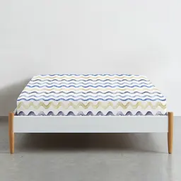 Простирадло Cosas на резинці 80х190х25 waves, синій (WaveBlueBeige_80x190x25) - мініатюра 2