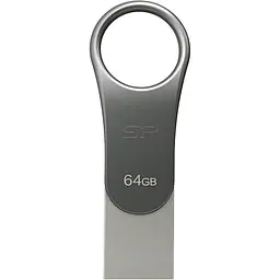 USB флеш-накопичувач Silicon Power Mobile C80 64GB USB-A 3.2 Gen 1 / USB-C Silver (SP064GBUC3C80V1S) [134403]