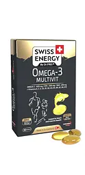 Мультивитамины с Омега-3, Omega-3 MULTIVIT blister, 12 витаминов, 30 гелевых капсул Swiss Energy vit0003304
