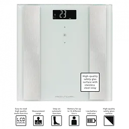 Підлогові ваги Profi Care PC-PW 3007 FA 8в1 White - мініатюра 3