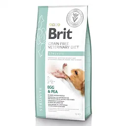 Дієтичний сухий корм Brit GF VetDiet Dog Struvite для собак, при сечокам'яній хворобі з яйцем, індичкою, горохом та гречкою 12 кг (арт.170950/528219)