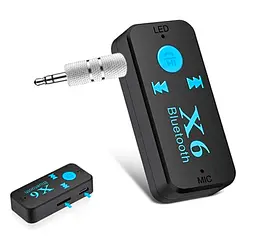 Бездротовий AUX MP3 WAV авто ресивер магнітоли адаптер Bluetooth 4.1 + EDR приймач UKC X6 6948 чорний