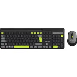 Комплект (Клавіатура та Миша) CANYON HSET-W5 EN AAA+AA Wireless Black