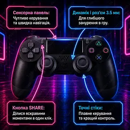 Бездротовий геймпад 1000 mAh / джойстик для PS4, ПК, Android та iOS з Bluetooth 5.2 - мініатюра 8