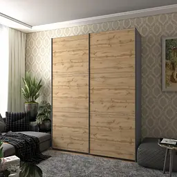 Шафа-купе Doros G-Caiser Графіт / Дуб Евок 2 ДСП / 3 частини 180х60х240 (42005014) - мініатюра 5