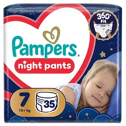 Підгузки-трусики нічні Pampers Night Pants Розмір 7 (15+ кг) 35 шт.