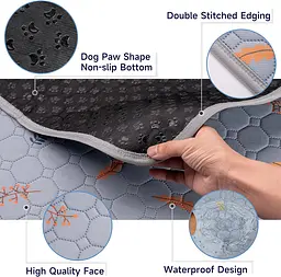 Багаторазова пелюшка Derby Washable Reusable Dog Pee Pad PM001 Grey 100х155 см - мініатюра 5