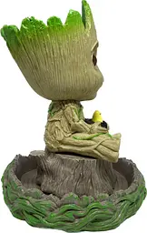 Горщик для вазонів та канцелярії Грут Groot G9 Малюк з пташеням + підставка пень - мініатюра 2