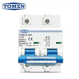 Автоматичний вимикач DC TOMZN TOB1Z-125 двополюсний 2P 600V 125A запобіжник постійного струму (19616) - мініатюра 4