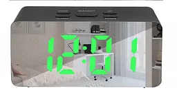 Дзеркальний LED годинник з будильником та термометром UKC DS-3658L із зеленим підсвічуванням black - мініатюра 2