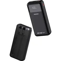Батарея універсальна Dudao K15Pro 20000mAh PD/22.5W, QC, with built-in cables, Black (6977196682430) - мініатюра 2