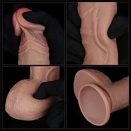 Фалоімітатор Dual Layered Silicone Nature Cock 9'' 23.5 см коричневий - мініатюра 15