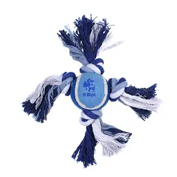 Іграшка для собак Misoko&Co Тенісний м'яч з вузлами з мотузки. blue. 27cm