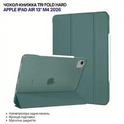 Чохол до планшета BeCover Tri Fold Hard Apple iPad Air 13" M4 2026 Dark Green (715334) - мініатюра 4