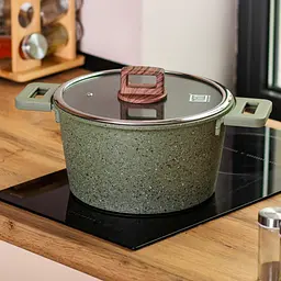 Каструля алюмінієва MGC із гранітним покриттям 5.3 л, зелений MGC HP-4-446GR - мініатюра 5