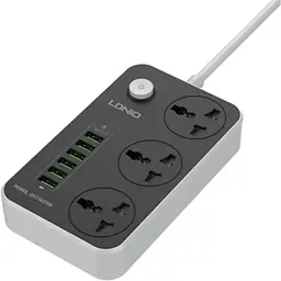 Мережевий зарядний пристрій подовжувач LDNIO SC3604 6 USB 3 розетки 2m сіро-чорний