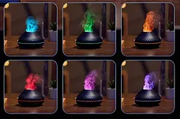 Ароматичний дифузор ефірних олій з RGB-підсвічуванням і імітацією полум’я • Зволожувач повітря з ефектом вогню 130 мл - мініатюра 6