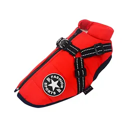 Світловідбивна зимова куртка для собак Red