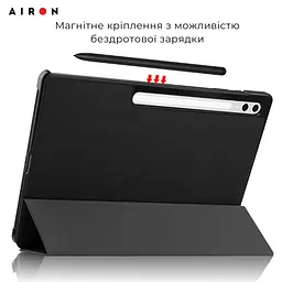 Чехол AIRON Premium для Samsung Galaxy Tab S10 Ultra 14.6 2024 с защитной пленкой и салфеткой Black - мініатюра 10