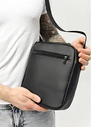 Сумка чоловіча через плече месенджер Sambag Makros чорна 23 х 19 х 7 см (70230001m) - мініатюра 4