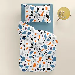 Дитяча постільна білизна в ліжечко GEMSTONES CS1, помаранчевий (StoneOrangeBlueWhite_Sky110x160_140) - мініатюра 2