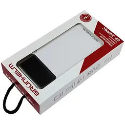 Портативна батарея Grunhelm GP-20WQC Power Bank 20.000 mAh біла (137529) - мініатюра 6