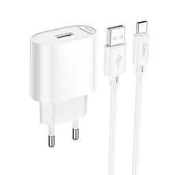 Адаптер мережний HOCO Type-C Cable Fighter single port charger set C109A |1USB, 2.1A/10.5W|