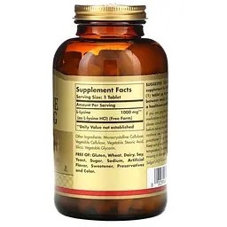 L-лізин Solgar L-Lysine 1000 мг 250 таб - мініатюра 2
