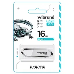 Флеш-накопичувач Wibrand USB 2.0 Aligator 16Gb білий - мініатюра 2