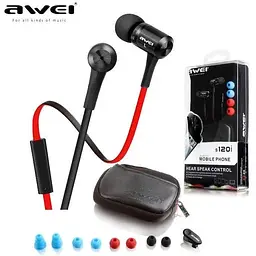 Навушники Awei ES-120i металевий корпус червоні - мініатюра 2