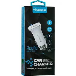 Автомобільний зарядний пристрій Gelius Apollo Pro GP-CC01 White з кабелем XiaomicroUSB - мініатюра 6