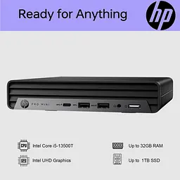 Комп'ютер персональний неттоп HP Pro 400-G9 Mini Intel i3-13100 8GB F512GB UMA WiFi кл + м 3р Win11P (884V0EA) - мініатюра 3
