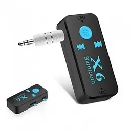 Bluetooth-адаптер ресивер AUX X6 з мікрофоном та TF-картою для автомобіля та аудіосистем - мініатюра 2