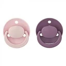 Пустышка латексная Baby-Nova Pink&Purple, круглая, 0-24 мес., розовый и сиреневый, 2 шт. (3962033)