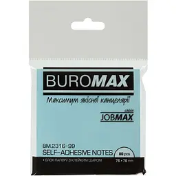 Блок паперу для нотаток Buromax Jobmax Pastel з клейким шаром 76х76 мм 80 аркушів в асортименті (BM.2316-99) - мініатюра 2