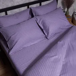 Комплект постільної білизни Moon&Star Satin Stripe Soft Lilac Сімейний 143х210х2 наволочки 2х50х70 - мініатюра 4