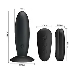 Вибрирующая анальная пробка Mr.Play Remote Control черная - мініатюра 5