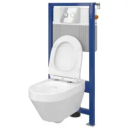 Інсталяція Cersanit AQUA 52 з кнопкою Accento Circle + унітаз Crea із сидінням Slim 30412 - мініатюра 2