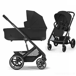 Коляска Cybex Balios 3 в 1 Moon Black автокрісло Cloud T i-Size Sepia Black + адаптори - мініатюра 2
