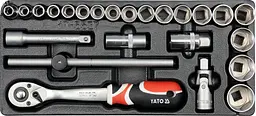 Набір інструментів Yato 1/2" на ложементі, 24 шт