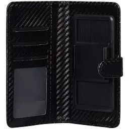 Чохол-книжка Toto Book Carbon Fiber Universal Cover 5.5-5.7" Black - мініатюра 3